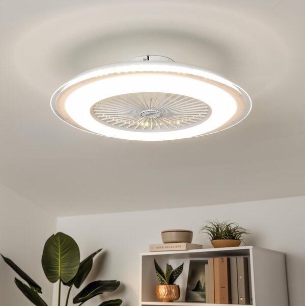 Brilagi - LED Димируема лампа с вентилатор RONDA LED/48W/230V бял + д.у