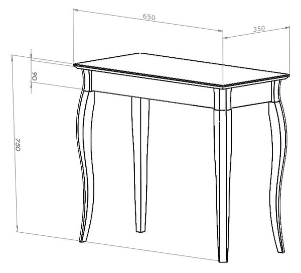 Конзолна маса в графитено сиво, дължина 65 cm Ragaba Console