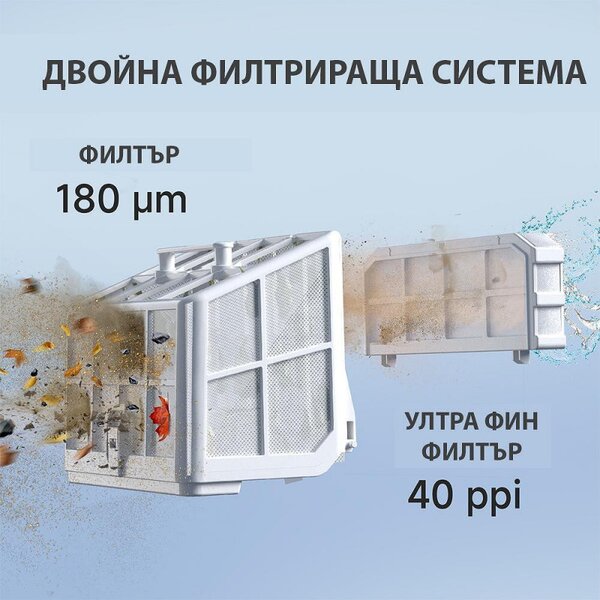 Безкабелен робот за басейни Wybot S2 Pro, 91W, 210 мин, 300 м2, Двойна филтрация, Зарядна станция, Жироскоп, Черен