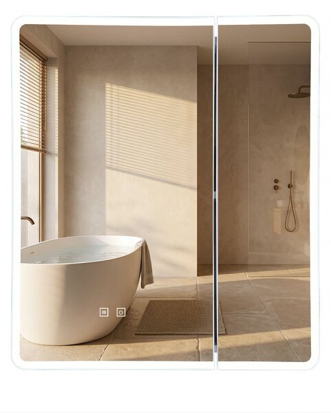 Шкаф с огледало и LED осветление M1011-60 60x70