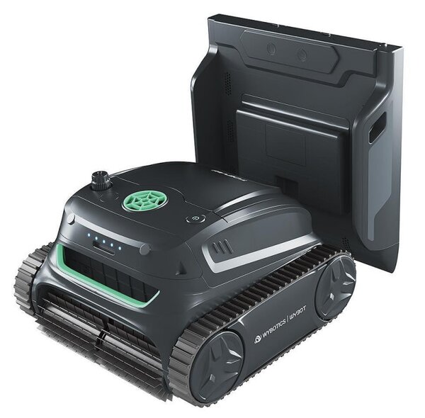 Безкабелен робот за басейни Wybot S2 Pro, 91W, 210 мин, 300 м2, Двойна филтрация, Зарядна станция, Жироскоп, Черен