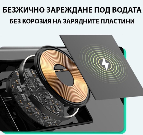 Безкабелен робот за басейни Wybot S2 Pro, 91W, 210 мин, 300 м2, Двойна филтрация, Зарядна станция, Жироскоп, Черен