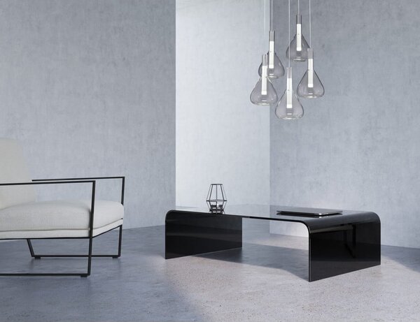Бяло LED висящо осветително тяло със стъклен абажур ø 55 cm Cipera – CINQUE