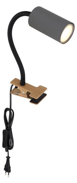 Globo 57911KG - Гъвкава лампа с щипка ROBBY 1xGU10/25W/230V сив/кафяв