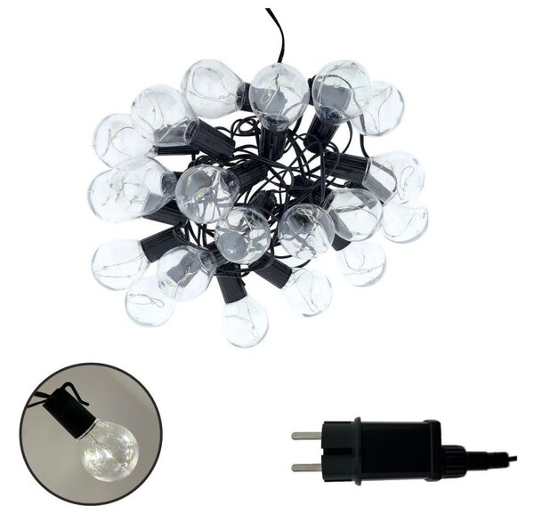 LED външен декоративен гирлянд 20xLED/0,075W/230V 5,8 m IP44 черен