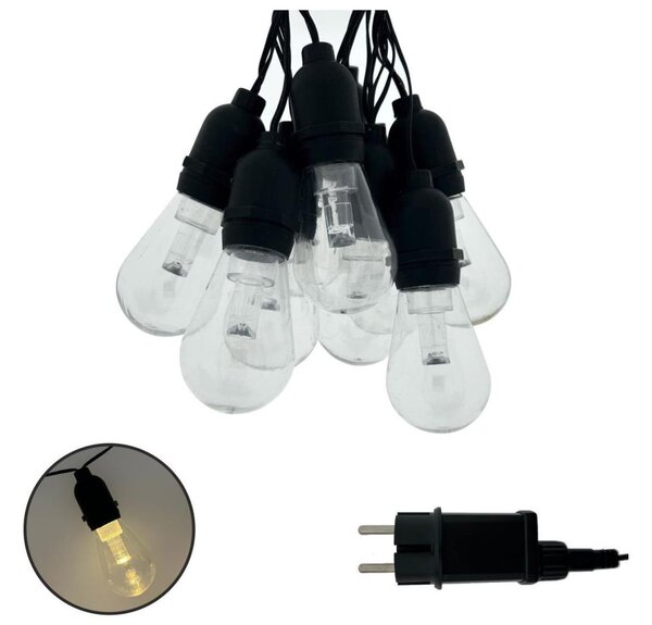 LED външен декоративен гирлянд 10xLED/0,15W/230V 3,8 m IP44 черен
