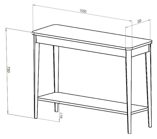 Тъмно сива конзолна масичка Ashme, широчина 85 cm - Ragaba
