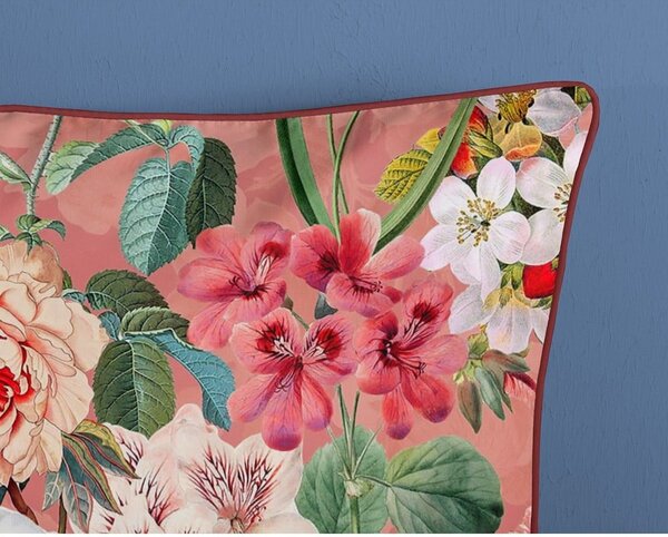 Оранжев чаршаф от органичен памук за единично легло Flowery, 140 x 220 cm Organic - Descanso