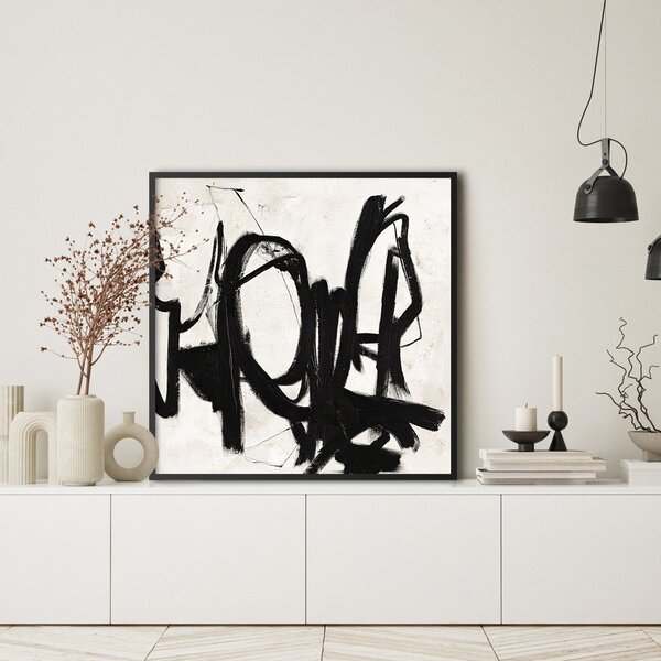 Ръчно рисувана картина 100x100 cm Playblack 2 - Malerifabrikken