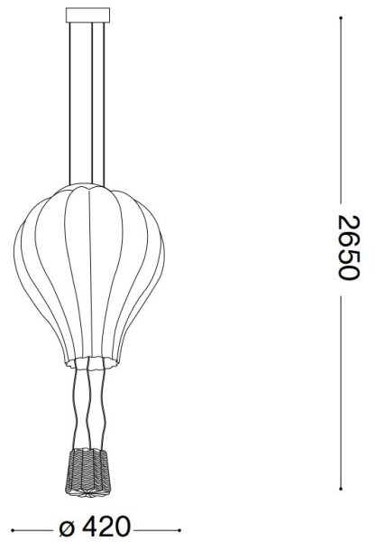 Ideal Lux - Пендел DREAM BIG 1xE27/42W/230V Ø 42 см