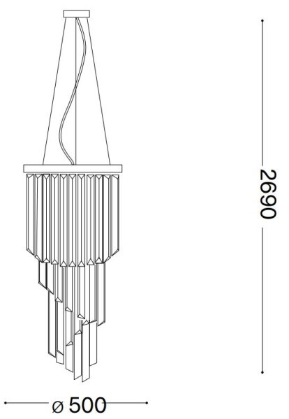 Ideal Lux - Кристален пендел CARLTON 12xE14/40W/230V Ø 50 см златист