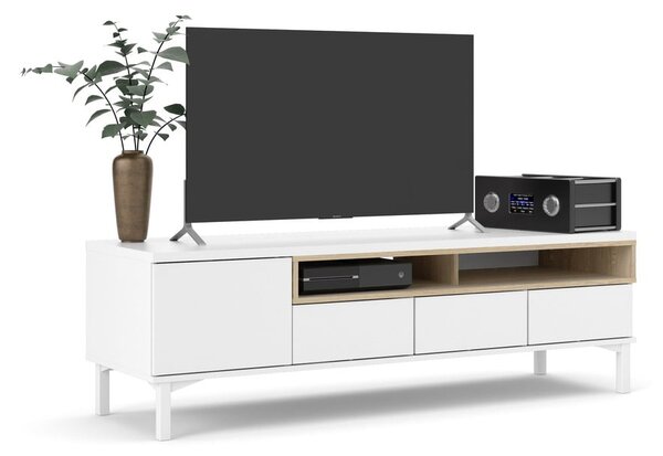 Бяла маса за телевизор 156x48x48 cm Roomers – Tvilum