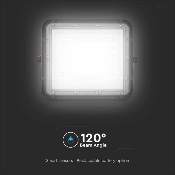 LED Екстериорен соларен прожектор LED/10W/3,2V IP65 4000K черен + д.у