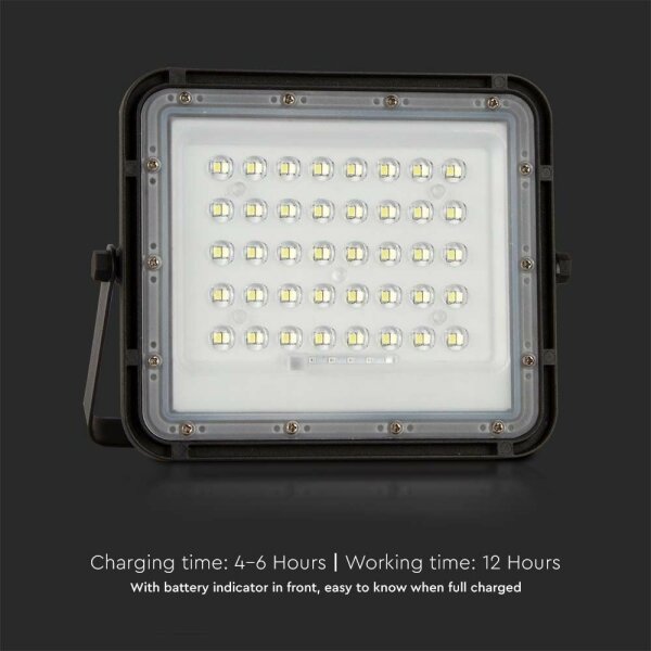 LED Екстериорен соларен прожектор LED/10W/3,2V IP65 4000K черен + д.у