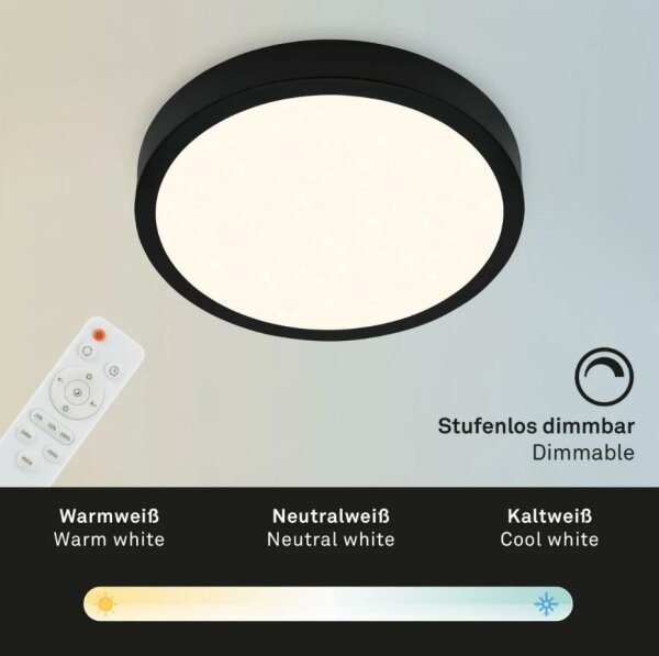 Briloner 3701-015 - LED Димируем плафон RUNA LED/18W/230V + д.у