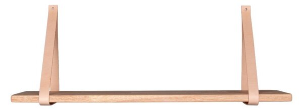 Дървен рафт с кожени дръжки , 80 x 20 cm Forno - House Nordic