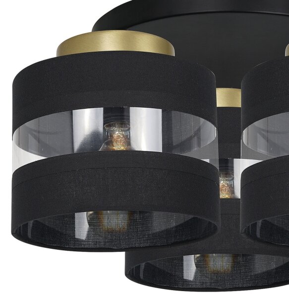 Полилей HAVARD 3xE27/60W/230V черен/месинг