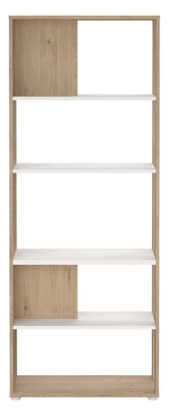 Етажерка за книги в дъбов декор в бял и естествен цвят 80x205 cm Sign - Tvilum