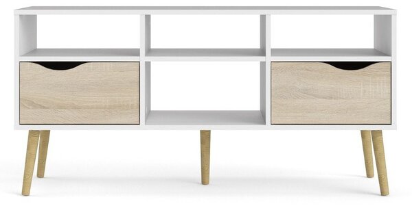 Бяла маса за телевизор , 117 x 57 cm Oslo - Tvilum
