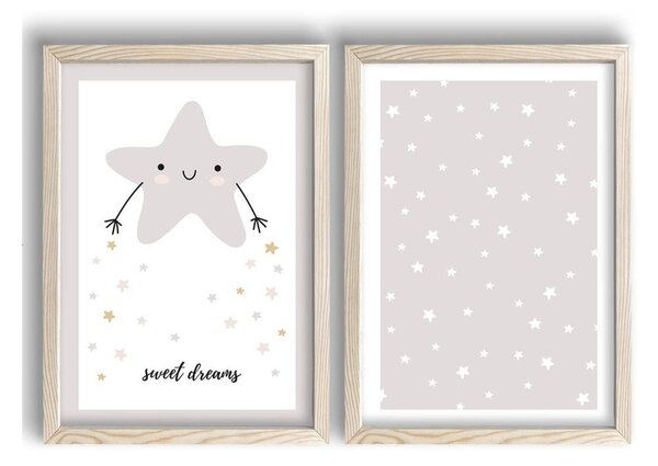 Детски картини в комплект от 2 броя 38x53 cm Sweet Dreams - Wallity