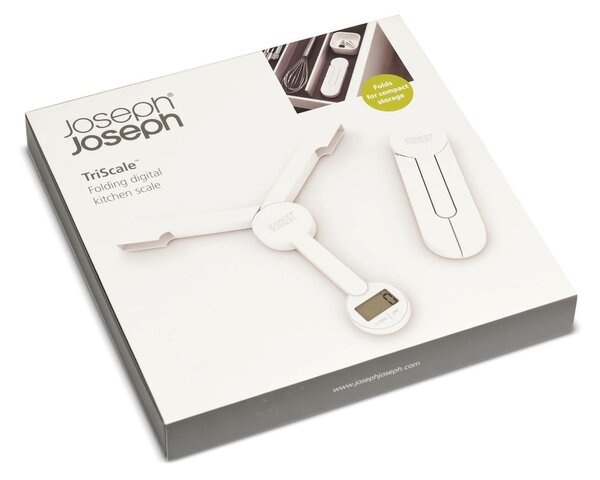 TriScale Бяла сгъваема цифрова кухненска скала TriScale™ - Joseph Joseph