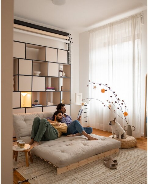 Разтегателен диван в бежово и горчица 140 cm Roots - Karup Design
