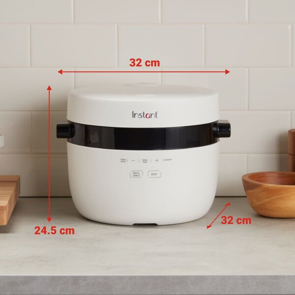 Уред за приготвяне на ориз Instant Pot Rice Cooker 20 140500301, 860W, 5 л, 8 програми, CarbReduce, Без BPA/PFOA/PTFE, Бял