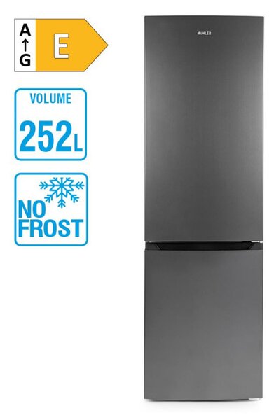 Хладилник Muhler NFC180IE, 252 л, Клас Е, No Frost, Реверсивна врата, R600a, Инокс