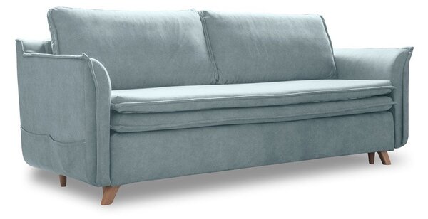 Светлосин кадифен разтегателен диван 225 cm Charming Charlie – Miuform