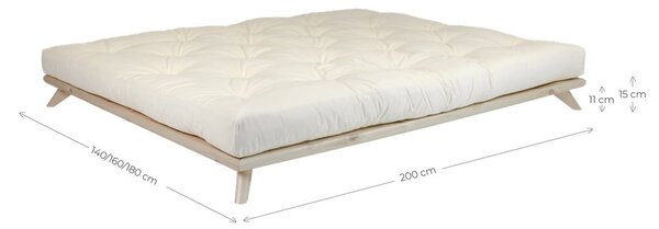 Двойно легло от борова дървесина с решетка 140x200 cm Senza - Karup Design
