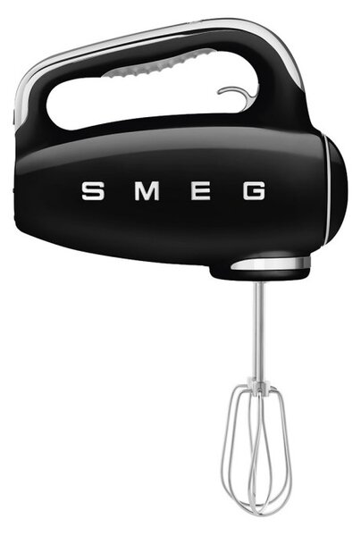 Ръчен миксер SMEG 50's Style HMF01BLEU, 250W, 9 скорости, Турбо, Скрит LED дисплей, Таймер, Аксесоари, Черен