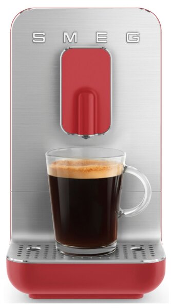 Еспресо машина SMEG Collezione BCC01RDMEU, 1350 W, 19 bar, 1.4 л, 8 функции, Вградена мелачка, Червен