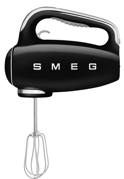Ръчен миксер SMEG 50's Style HMF01BLEU, 250W, 9 скорости, Турбо, Скрит LED дисплей, Таймер, Аксесоари, Черен