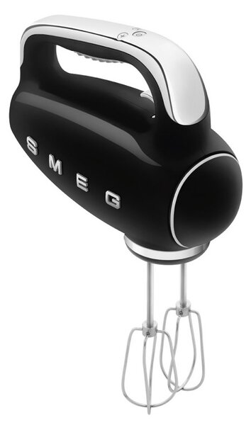 Ръчен миксер SMEG 50's Style HMF01BLEU, 250W, 9 скорости, Турбо, Скрит LED дисплей, Таймер, Аксесоари, Черен