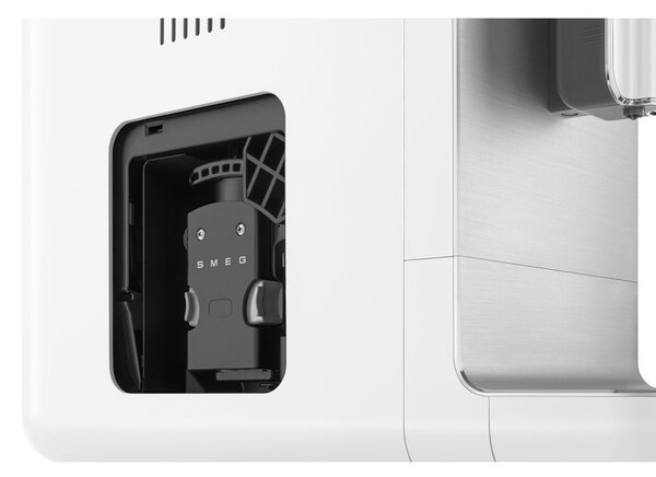 Еспресо машина SMEG Collezione BCC11WHMEU, 1350 W, 19 bar, 1.4 л, 8 функции, Вградена мелачка, Бял