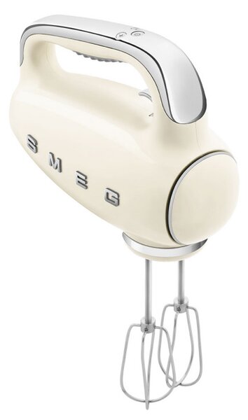 Ръчен миксер SMEG 50's Style HMF01CREU, 250W, 9 скорости, Турбо, Скрит LED дисплей, Таймер, Аксесоари, Кремав