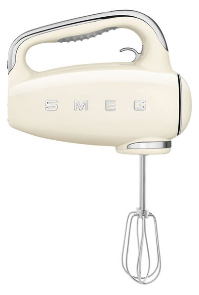 Ръчен миксер SMEG 50's Style HMF01CREU, 250W, 9 скорости, Турбо, Скрит LED дисплей, Таймер, Аксесоари, Кремав