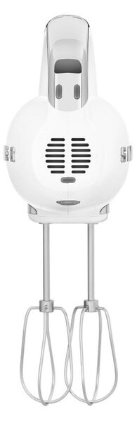 Ръчен миксер SMEG 50's Style HMF01WHEU, 250W, 9 скорости, Турбо, Скрит LED дисплей, Таймер, Аксесоари, Бял