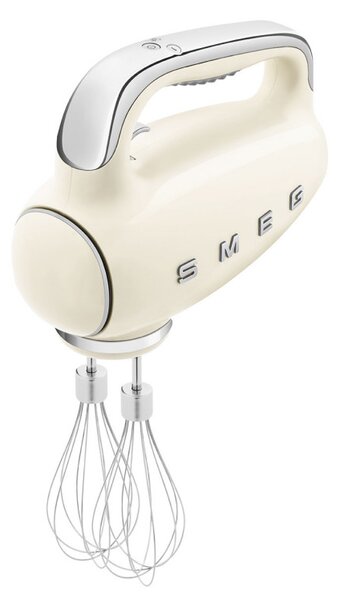 Ръчен миксер SMEG 50's Style HMF01CREU, 250W, 9 скорости, Турбо, Скрит LED дисплей, Таймер, Аксесоари, Кремав