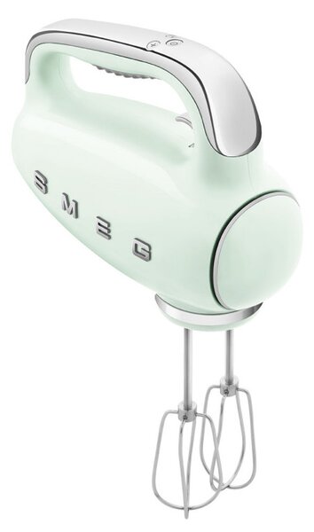Ръчен миксер SMEG 50's Style HMF01PGEU, 250W, 9 скорости, Турбо, Скрит LED дисплей, Таймер, Аксесоари, Зелен