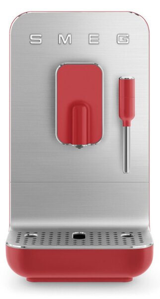 Еспресо машина SMEG Collezione BCC02RDMEU, 1350 W, 19 bar, 1.4 л, 8 функции, Вградена мелачка, Дюза за пара, Червен