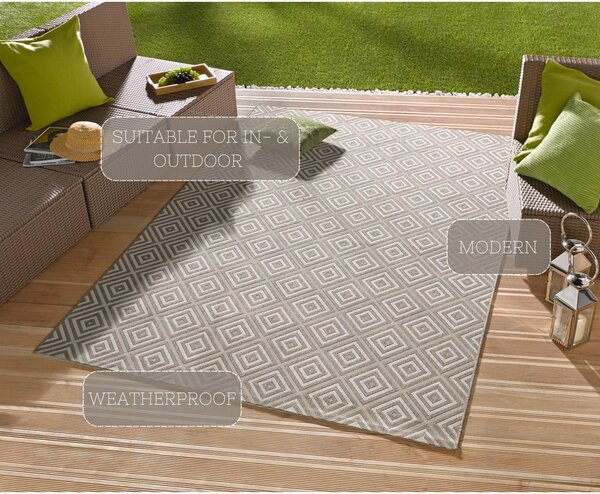 Сив килим за открито , 80 x 150 cm Karo - NORTHRUGS