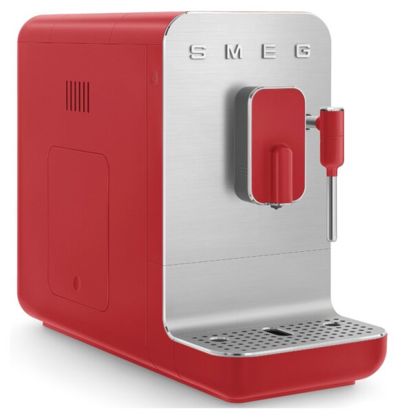 Еспресо машина SMEG Collezione BCC02RDMEU, 1350 W, 19 bar, 1.4 л, 8 функции, Вградена мелачка, Дюза за пара, Червен