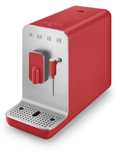 Еспресо машина SMEG Collezione BCC02RDMEU, 1350 W, 19 bar, 1.4 л, 8 функции, Вградена мелачка, Дюза за пара, Червен