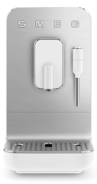 Еспресо машина SMEG Collezione BCC12WHMEU, 1350 W, 19 bar, 1.4 л, 8 функции, Вградена мелачка, Дюза за пара, Бял