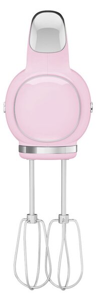 Ръчен миксер SMEG 50's Style HMF01PKEU, 250W, 9 скорости, Турбо, Скрит LED дисплей, Таймер, Аксесоари, Розов