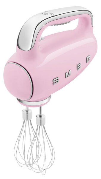 Ръчен миксер SMEG 50's Style HMF01PKEU, 250W, 9 скорости, Турбо, Скрит LED дисплей, Таймер, Аксесоари, Розов