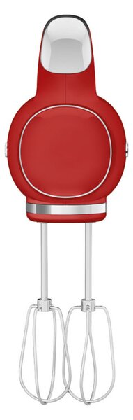 Ръчен миксер SMEG 50's Style HMF01RDEU, 250W, 9 скорости, Турбо, Скрит LED дисплей, Таймер, Аксесоари, Червен