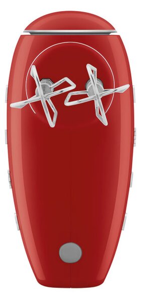 Ръчен миксер SMEG 50's Style HMF01RDEU, 250W, 9 скорости, Турбо, Скрит LED дисплей, Таймер, Аксесоари, Червен