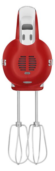 Ръчен миксер SMEG 50's Style HMF01RDEU, 250W, 9 скорости, Турбо, Скрит LED дисплей, Таймер, Аксесоари, Червен
